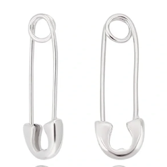 🧷✨NWT✨ 🧷925 Silver Safety Pin Earrings-Small ✨🧷 - Picture 3 of 3